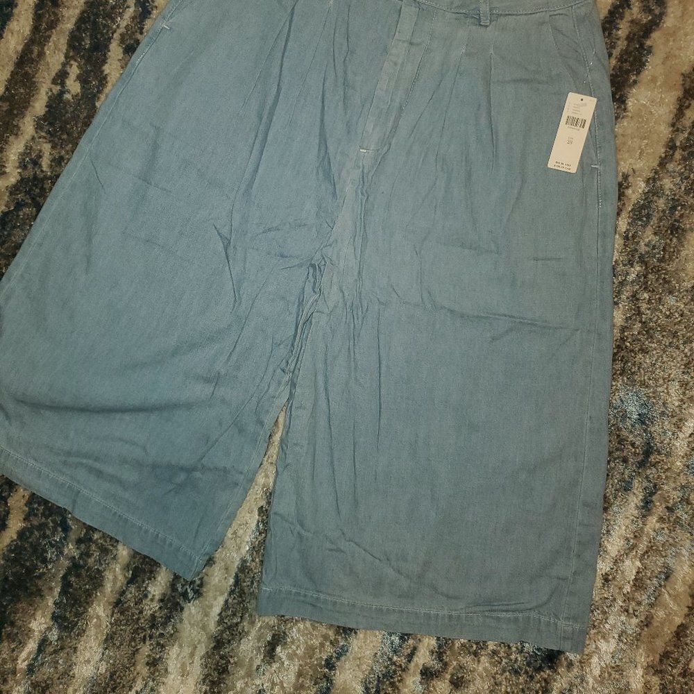 New Anthropologie Pilcro and the Letterpress Mina Chambray Culottes Size 28 - Picture 4 of 12